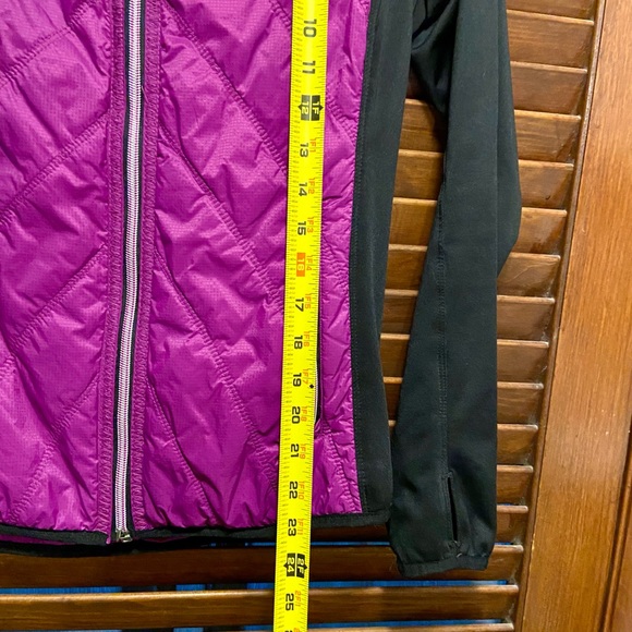 Purple Jacket with Reflective zippers =safety. Tapered waist. Like new Pre-owned - Picture 6 of 12